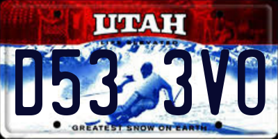 UT license plate D533VO