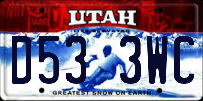 UT license plate D533WC