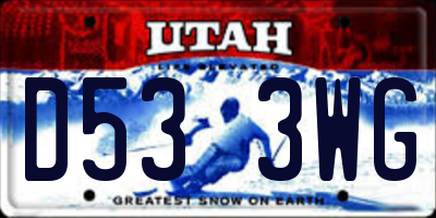 UT license plate D533WG