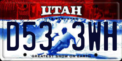 UT license plate D533WH