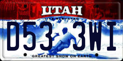 UT license plate D533WI