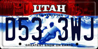 UT license plate D533WJ