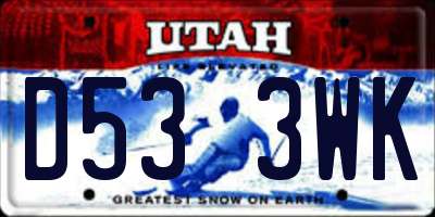 UT license plate D533WK