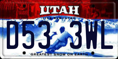 UT license plate D533WL