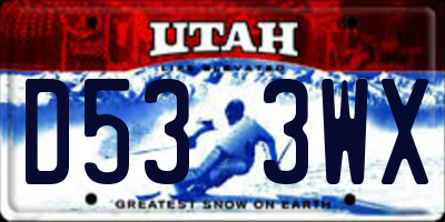 UT license plate D533WX