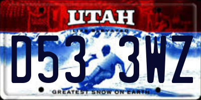 UT license plate D533WZ