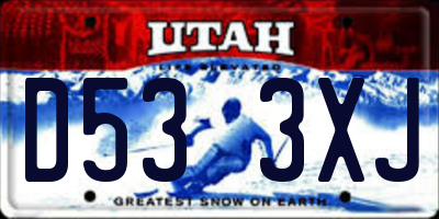 UT license plate D533XJ
