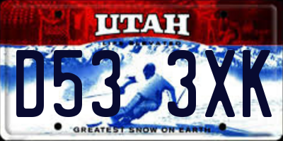 UT license plate D533XK