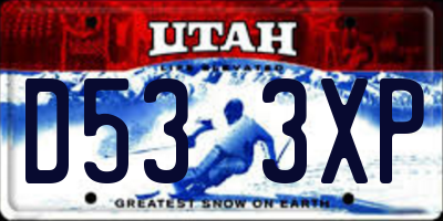 UT license plate D533XP