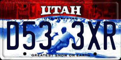 UT license plate D533XR