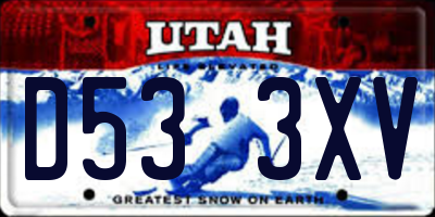 UT license plate D533XV