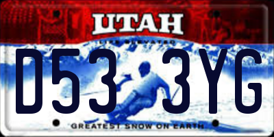 UT license plate D533YG