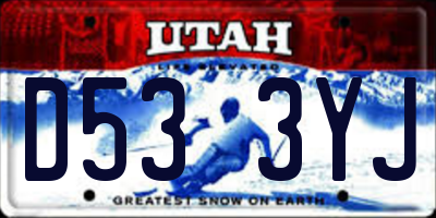UT license plate D533YJ