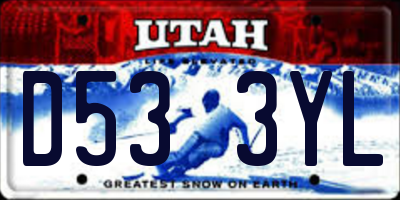 UT license plate D533YL
