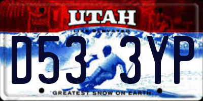 UT license plate D533YP