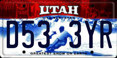 UT license plate D533YR