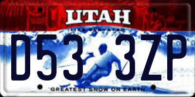UT license plate D533ZP