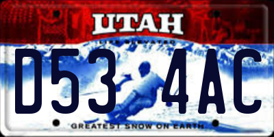 UT license plate D534AC