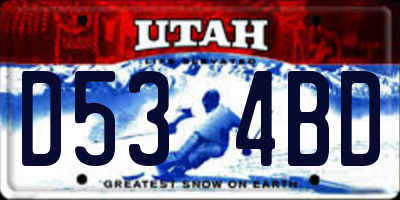 UT license plate D534BD