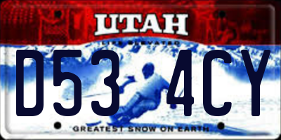 UT license plate D534CY