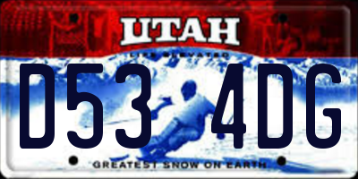 UT license plate D534DG