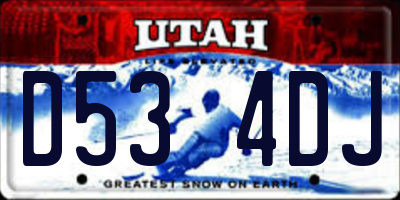 UT license plate D534DJ