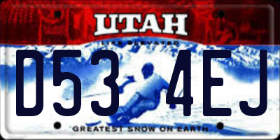 UT license plate D534EJ