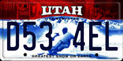 UT license plate D534EL