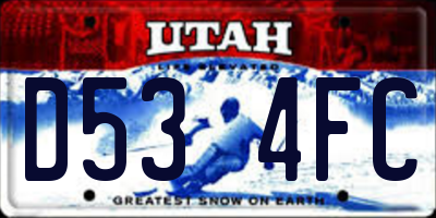 UT license plate D534FC
