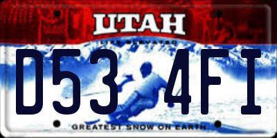 UT license plate D534FI