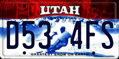 UT license plate D534FS
