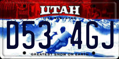 UT license plate D534GJ