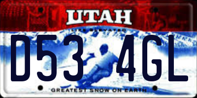 UT license plate D534GL
