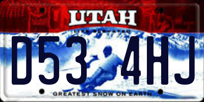 UT license plate D534HJ