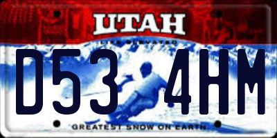 UT license plate D534HM