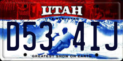 UT license plate D534IJ