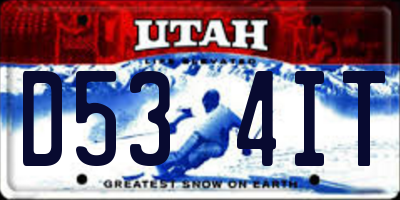 UT license plate D534IT
