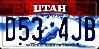 UT license plate D534JB