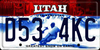 UT license plate D534KC