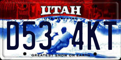 UT license plate D534KT