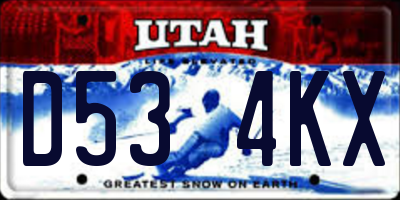 UT license plate D534KX