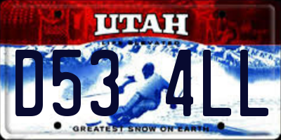 UT license plate D534LL