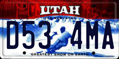 UT license plate D534MA