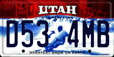 UT license plate D534MB