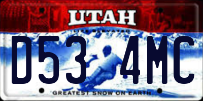 UT license plate D534MC