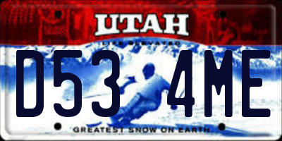 UT license plate D534ME