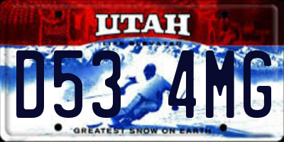 UT license plate D534MG