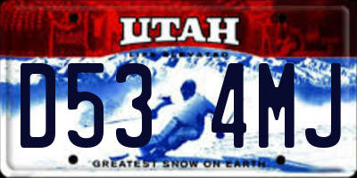 UT license plate D534MJ