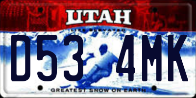 UT license plate D534MK