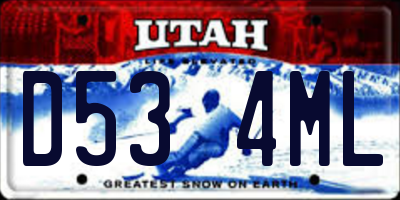 UT license plate D534ML